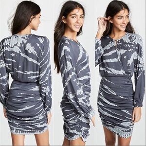 NEW YFB Tie Dye Amberley Long Sleeve Ruched Dress